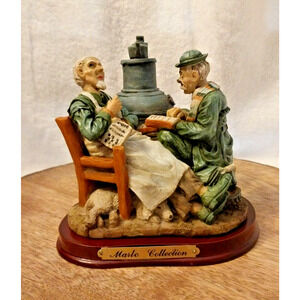 Vintage Marlo Collection~2 Gentlemen Reading Stove with Sleeping Dog